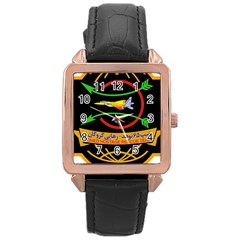 Nohed Hostage Rescue Team Badges Rose Gold Leather Watch  by abbeyz71