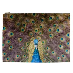 Peacock Feather Peacock Feather Cosmetic Bag (xxl) by Pakrebo