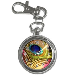 Peacock Feather Colorful Peacock Key Chain Watches by Pakrebo