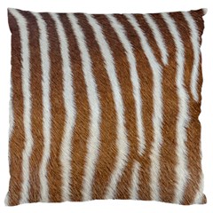 Skin Zebra Striped White Brown Large Cushion Case (one Side) by Pakrebo