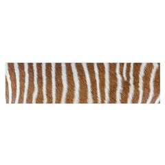 Skin Zebra Striped White Brown Satin Scarf (oblong) by Pakrebo