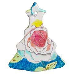 Favorite Rose Watercolor   Christmas Tree Ornament (two Sides) by okhismakingart