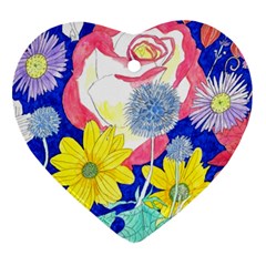 London Flora  Heart Ornament (two Sides) by okhismakingart