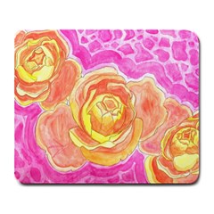 Orange Roses Watercolor Large Mousepads by okhismakingart