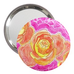 Orange Roses Watercolor 3  Handbag Mirrors by okhismakingart