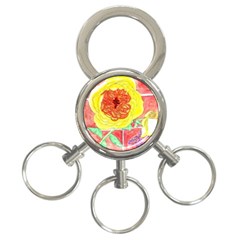 Reid Hall Rose Watercolor 3-ring Key Chains by okhismakingart