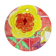 Reid Hall Rose Watercolor Round Ornament (two Sides) by okhismakingart