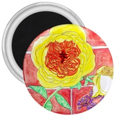 Reid Hall Rose Watercolor 3  Magnets