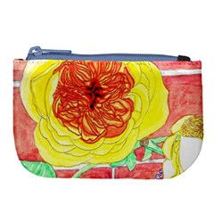 Reid Hall Rose Watercolor Large Coin Purse by okhismakingart