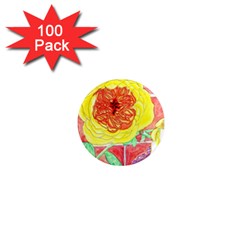 Reid Hall Rose Watercolor 1  Mini Magnets (100 Pack)  by okhismakingart