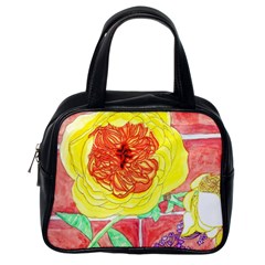 Reid Hall Rose Watercolor Classic Handbag (one Side)