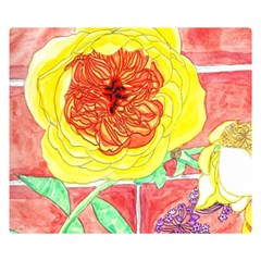 Reid Hall Rose Watercolor Double Sided Flano Blanket (small)  by okhismakingart