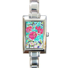 Roses And Movie Theater Carpet Rectangle Italian Charm Watch by okhismakingart