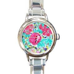 Roses And Movie Theater Carpet Round Italian Charm Watch