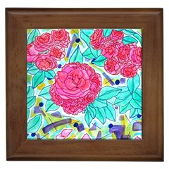 Roses And Movie Theater Carpet Framed Tiles by okhismakingart