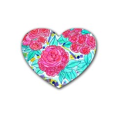 Roses And Movie Theater Carpet Heart Coaster (4 Pack)  by okhismakingart