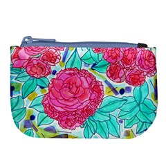 Roses And Movie Theater Carpet Large Coin Purse by okhismakingart