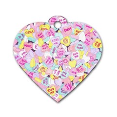 Candy Hearts (sweet Hearts-inspired) Dog Tag Heart (one Side) by okhismakingart