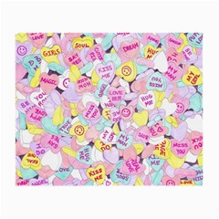 Candy Hearts (sweet Hearts-inspired) Small Glasses Cloth (2-side) by okhismakingart