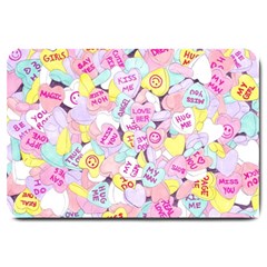 Candy Hearts (sweet Hearts-inspired) Large Doormat  by okhismakingart