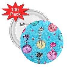 Flower Orbs  2 25  Buttons (100 Pack)  by okhismakingart