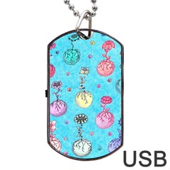 Flower Orbs  Dog Tag Usb Flash (one Side) by okhismakingart