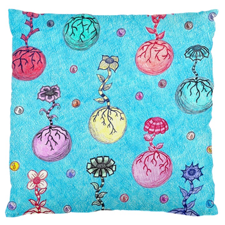 Flower Orbs  Standard Flano Cushion Case (Two Sides)