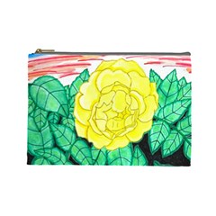 Sunset Rose Watercolor Cosmetic Bag (large) by okhismakingart