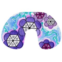 Hexagonal Flowers Travel Neck Pillows by okhismakingart