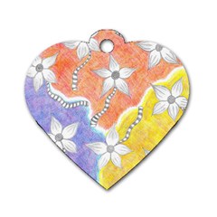 Tricolor Garden  Dog Tag Heart (two Sides) by okhismakingart