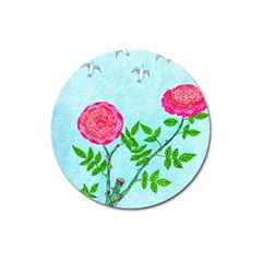 Roses and Seagulls Magnet 3  (Round)