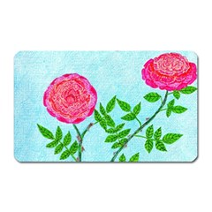 Roses And Seagulls Magnet (rectangular) by okhismakingart