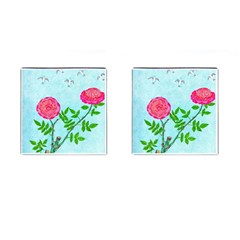 Roses And Seagulls Cufflinks (square) by okhismakingart