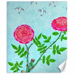 Roses and Seagulls Canvas 8  x 10 