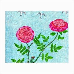 Roses and Seagulls Small Glasses Cloth (2-Side)