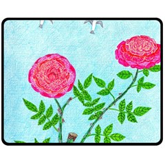 Roses and Seagulls Fleece Blanket (Medium) 