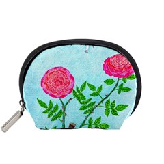 Roses And Seagulls Accessory Pouch (small) by okhismakingart