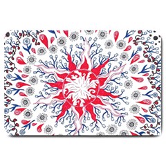 Flaming Sun Abstract Large Doormat  by okhismakingart