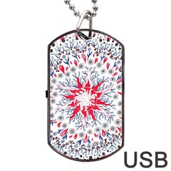 Flaming Sun Abstract Dog Tag Usb Flash (two Sides) by okhismakingart