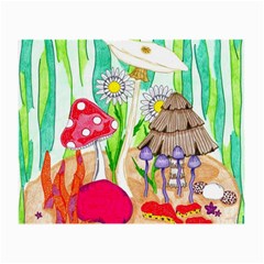 Iguana And Mushrooms Small Glasses Cloth (2-side) by okhismakingart