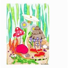 Iguana And Mushrooms Small Garden Flag (two Sides) by okhismakingart