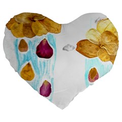 Rose Petal Shower Large 19  Premium Flano Heart Shape Cushions by okhismakingart