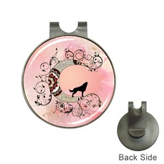 Wonderful Mandala Moon With Wolf Hat Clips With Golf Markers