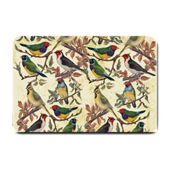 Vintage Birds Small Doormat  by Valentinaart