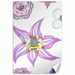 Flower And Insects Canvas 24  X 36  by okhismakingart