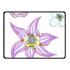 Flower And Insects Fleece Blanket (small) by okhismakingart