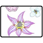 Flower and Insects Double Sided Fleece Blanket (Large)  80 x60  Blanket Front