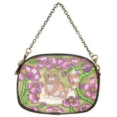 Fluffy Cat In A Garden  Chain Purse (one Side)