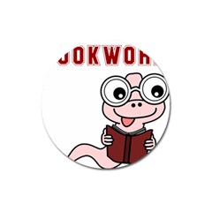 Literal Bookworm Magnet 3  (round) by emeraldwolfpress