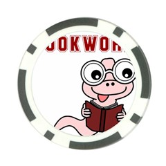 Literal Bookworm Poker Chip Card Guard by emeraldwolfpress